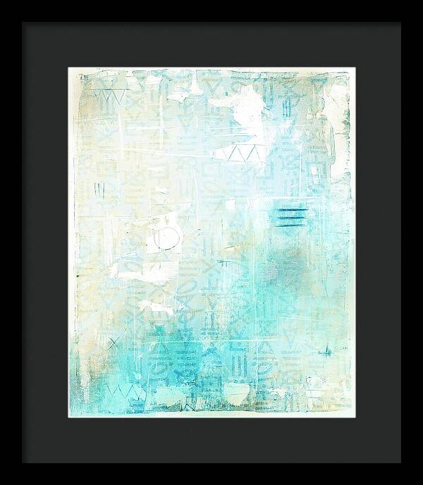 Abstract Teal and Beige 001 - Framed Print