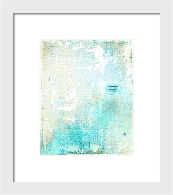 Abstract Teal and Beige 001 - Framed Print