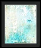 Abstract Teal and Beige 001 - Framed Print