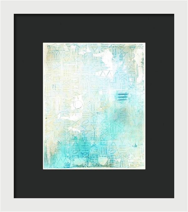 Abstract Teal and Beige 001 - Framed Print