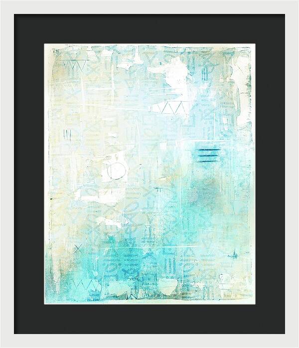 Abstract Teal and Beige 001 - Framed Print