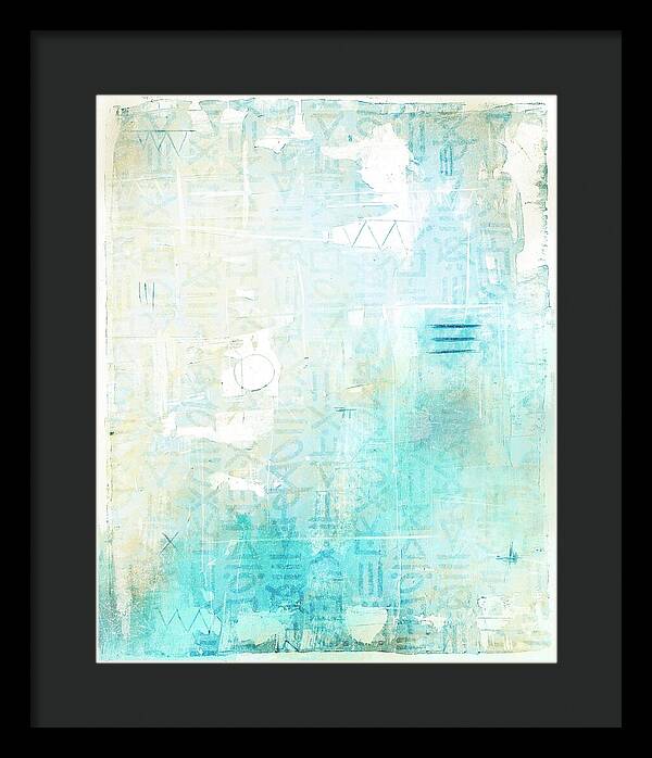Abstract Teal and Beige 001 - Framed Print