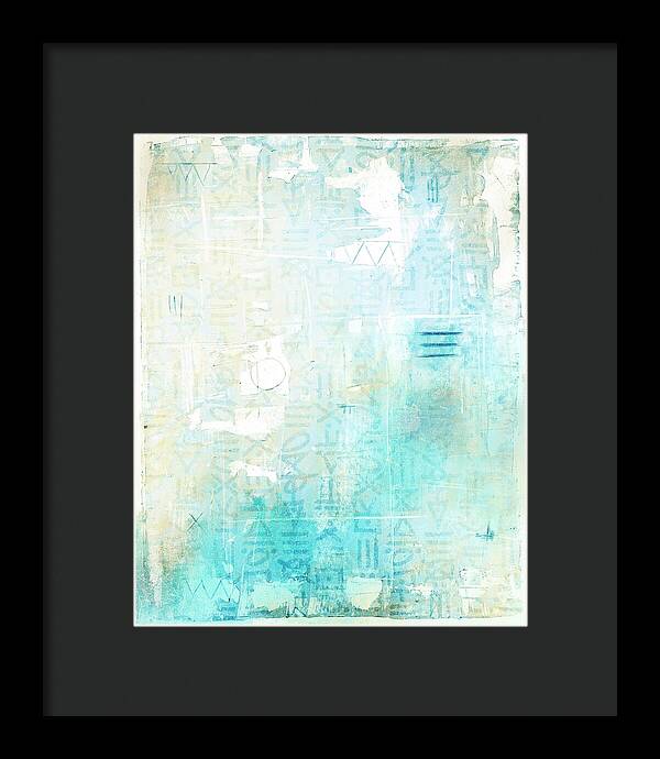 Abstract Teal and Beige 001 - Framed Print