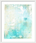 Abstract Teal and Beige 001 - Framed Print