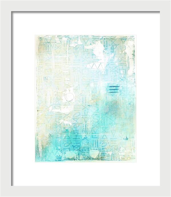 Abstract Teal and Beige 001 - Framed Print