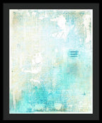 Abstract Teal and Beige 001 - Framed Print