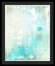 Abstract Teal and Beige 001 - Framed Print