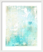 Abstract Teal and Beige 001 - Framed Print