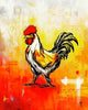 Colorful Rooster on Abstract Background - Art Print