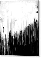 Monochrome Drip Abstract - Canvas Print
