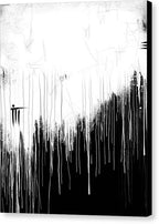 Monochrome Drip Abstract - Canvas Print