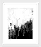 Monochrome Drip Abstract - Framed Print