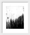 Monochrome Drip Abstract - Framed Print