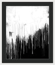 Monochrome Drip Abstract - Framed Print