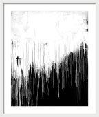Monochrome Drip Abstract - Framed Print