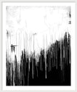 Monochrome Drip Abstract - Framed Print