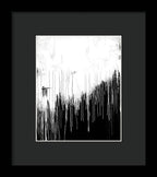Monochrome Drip Abstract - Framed Print