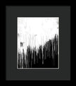 Monochrome Drip Abstract - Framed Print