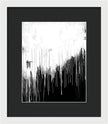 Monochrome Drip Abstract - Framed Print