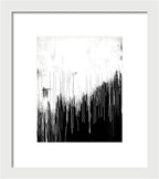 Monochrome Drip Abstract - Framed Print