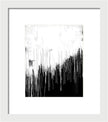 Monochrome Drip Abstract - Framed Print