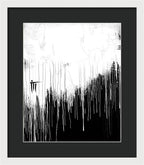 Monochrome Drip Abstract - Framed Print
