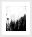 Monochrome Drip Abstract - Framed Print