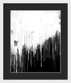Monochrome Drip Abstract - Framed Print