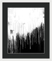 Monochrome Drip Abstract - Framed Print