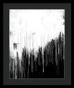 Monochrome Drip Abstract - Framed Print