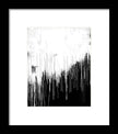Monochrome Drip Abstract - Framed Print