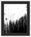 Monochrome Drip Abstract - Framed Print