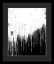 Monochrome Drip Abstract - Framed Print