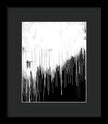 Monochrome Drip Abstract - Framed Print