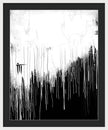 Monochrome Drip Abstract - Framed Print