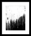 Monochrome Drip Abstract - Framed Print