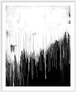 Monochrome Drip Abstract - Framed Print