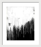 Monochrome Drip Abstract - Framed Print