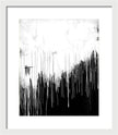 Monochrome Drip Abstract - Framed Print