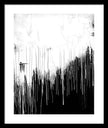 Monochrome Drip Abstract - Framed Print