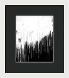 Monochrome Drip Abstract - Framed Print