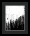 Monochrome Drip Abstract - Framed Print