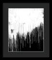 Monochrome Drip Abstract - Framed Print