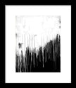 Monochrome Drip Abstract - Framed Print