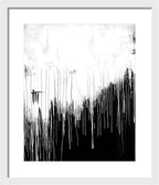 Monochrome Drip Abstract - Framed Print