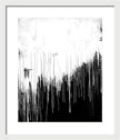 Monochrome Drip Abstract - Framed Print