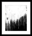 Monochrome Drip Abstract - Framed Print