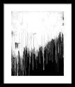 Monochrome Drip Abstract - Framed Print