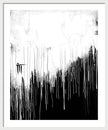 Monochrome Drip Abstract - Framed Print