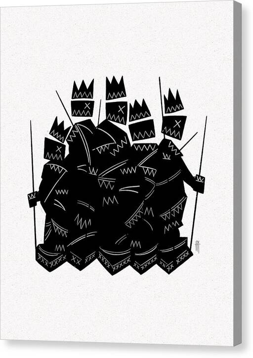 Warriors - Black and White - Canvas Print